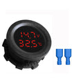Voltímetro de Temperatura Redondo para Carro 12-24 Digital