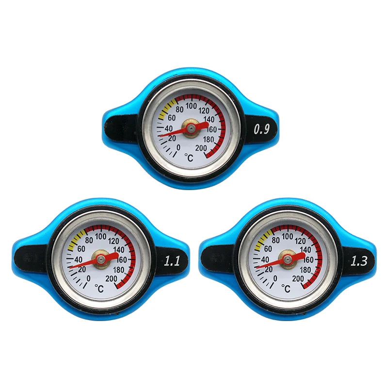 Tampa de radiador com medidor de temperatura da água.