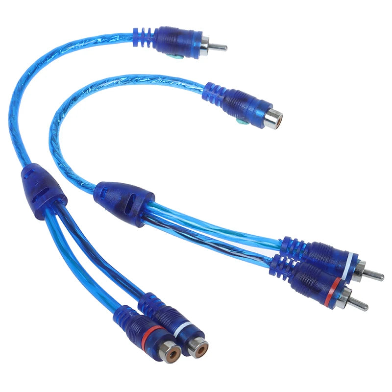 Cabo adaptador de áudio MP3 RCA Y divisor de carro