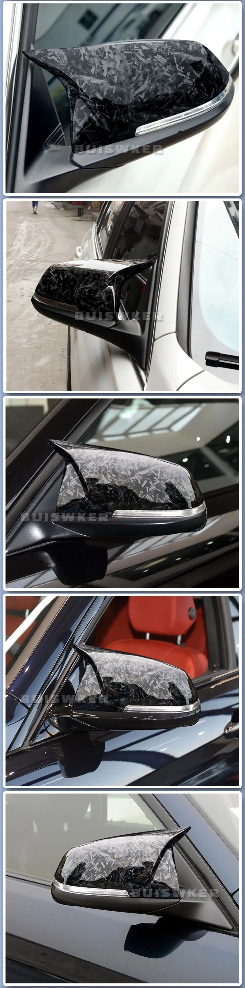 Capa de Espelho Retrovisor Carbon Black para BMW Série
