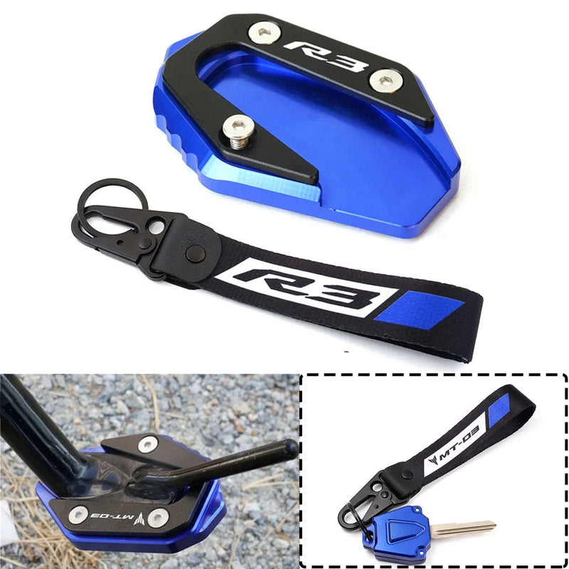 Sapatinho do Pezinho Lateral da Moto e Chaveiro YAMAHA R3 YZF R3 YZF-R3 MT03 MT-03